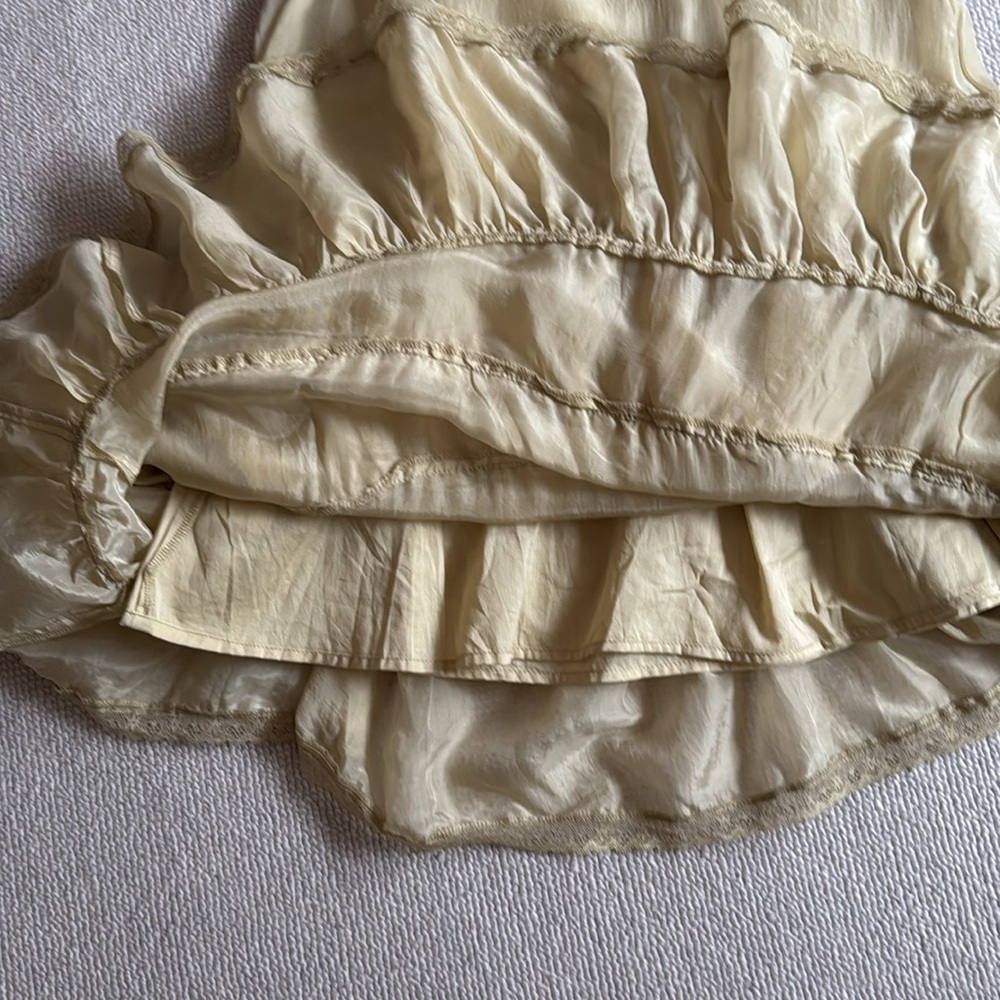 Free People Calliope Ruffle Midi ruched Prairie Skirt NWOT - Picture 6 of 7
